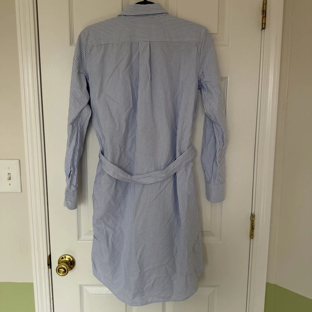 Brooks Brothers Women's Blue and White Striped Long Sleeve Shirt Dress Size 2 - Picture 10 of 10